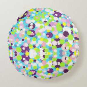 Colourful bubbles round cushion