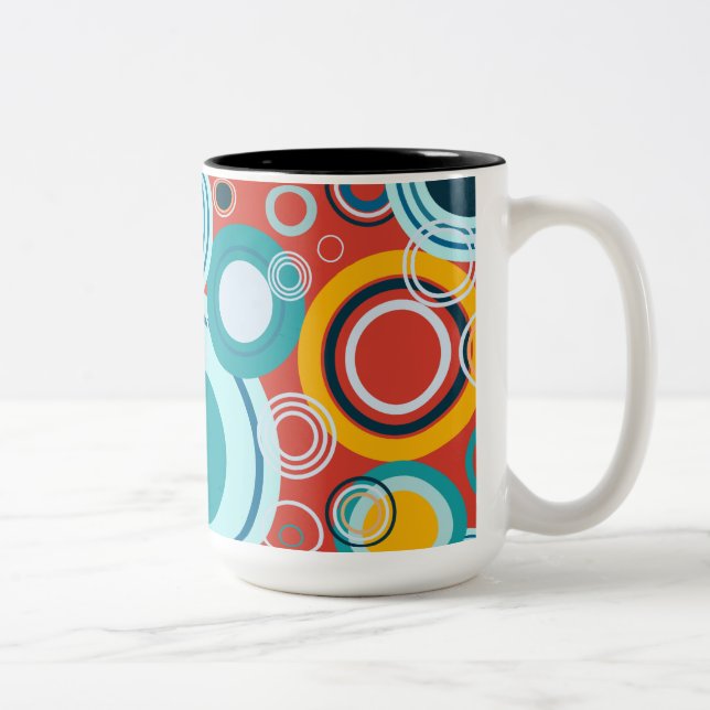 Colourful Bubbles Two-Tone Coffee Mug (Right)