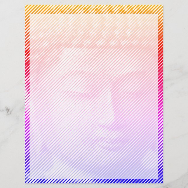 Colourful Buddha Face Statue Formed By Lines Custom Letterhead (Front)