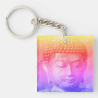 Colourful Buddha Face Statue Formed By Lines