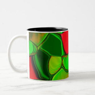 Colourful buds with chrome effect Two-Tone coffee mug