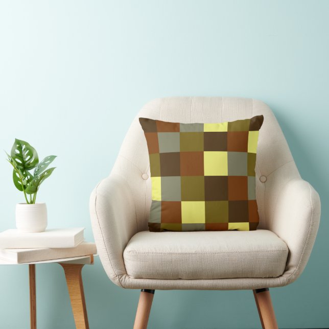 Colourful Buffalo Check Plaid Pattern Cushion (Chair)