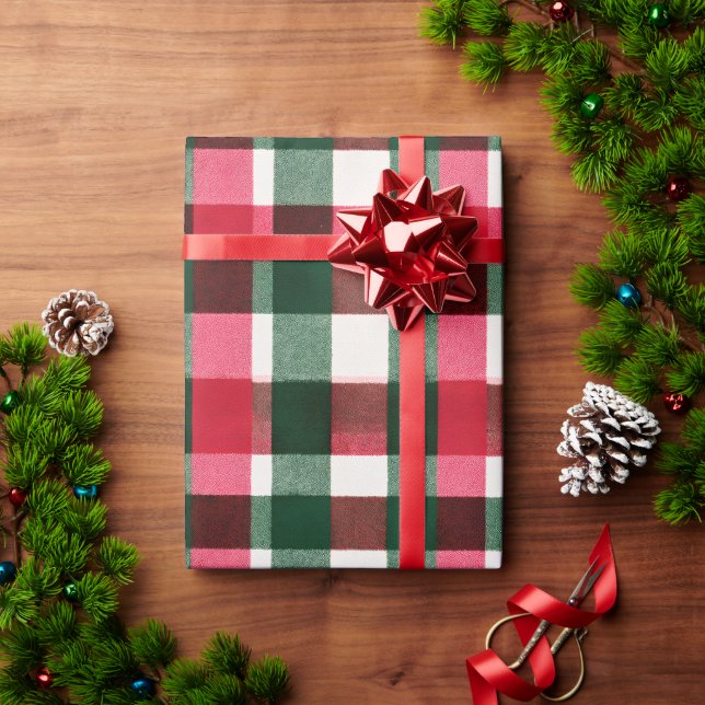 Colourful Buffalo Plaid Christmas Wrapping Paper (Holiday Gift)