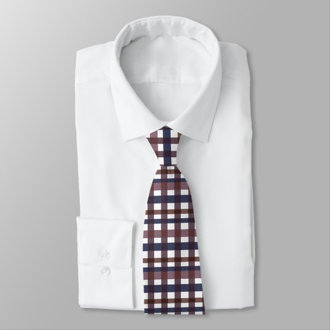Colourful Buffalo Plaid Gingham  Tie (Tied)