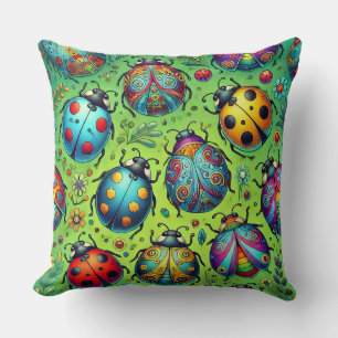 Colourful bugs cushion
