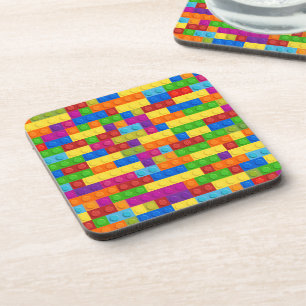 Colourful Building Block Pattern Coaster