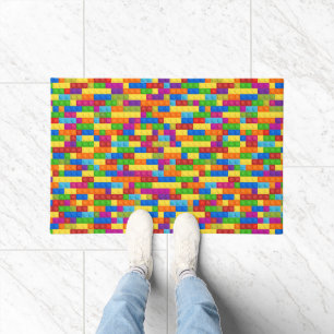 Colourful Building Block Pattern Doormat