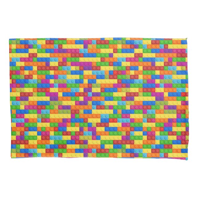 Colourful Building Block Pattern Pillowcase (Front-Left)