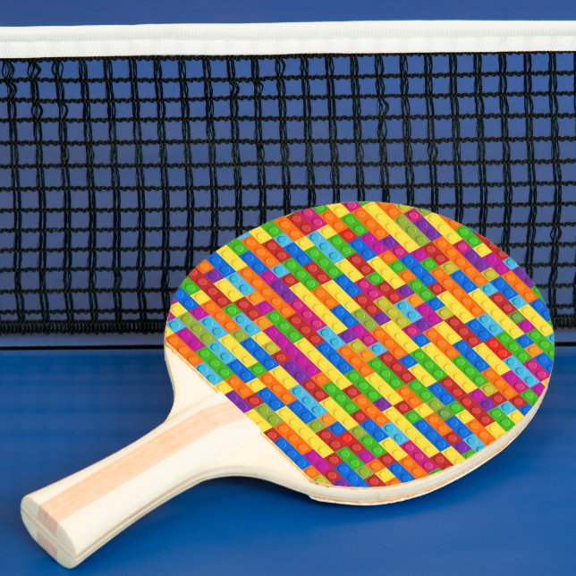 Colourful Building Block Pattern Ping Pong Paddle (Insitu)