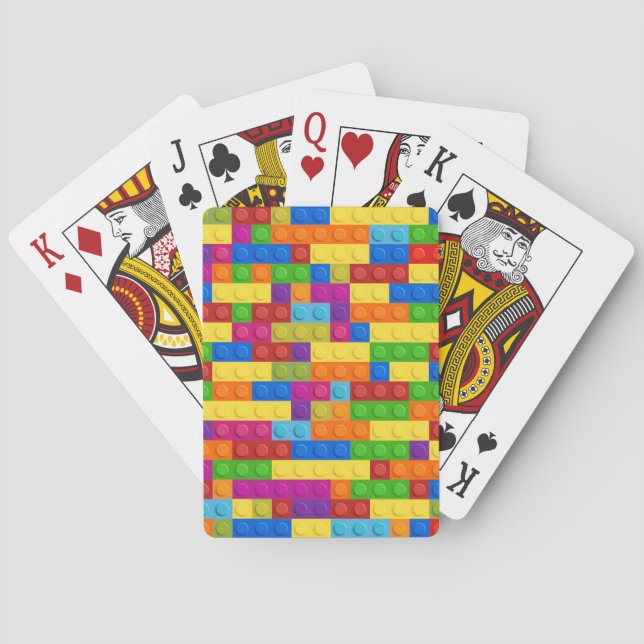Colourful Building Block Pattern Playing Cards (Back)