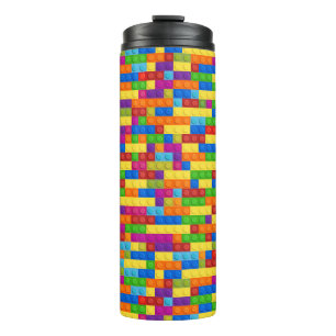 Colourful Building Block Pattern Thermal Tumbler