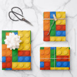 Colourful Building Blocks Birthday Wrapping Paper Sheet<br><div class="desc">Great for birthdays! Colourful blocks in red,  orange,  blue,  yellow and green.</div>