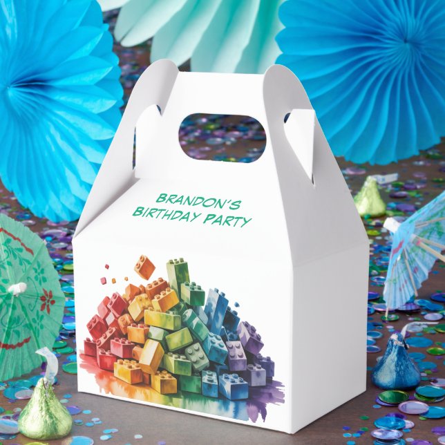 Colourful Building Blocks Explosion Birthday Party Favour Box (Party)