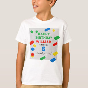 Colourful Building Blocks Kids Birthday  T-Shirt