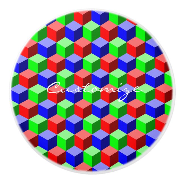 Colourful Building Blocks Thunder_Cove 3-D Ceramic Knob (Front)