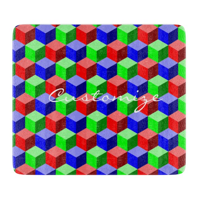 Colourful Building Blocks Thunder_Cove 3-D Cutting Board (Front)