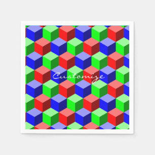 Colourful Building Blocks Thunder_Cove 3-D Napkin
