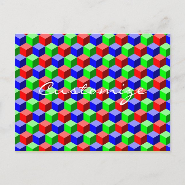 Colourful Building Blocks Thunder_Cove 3-D Postcard (Front)