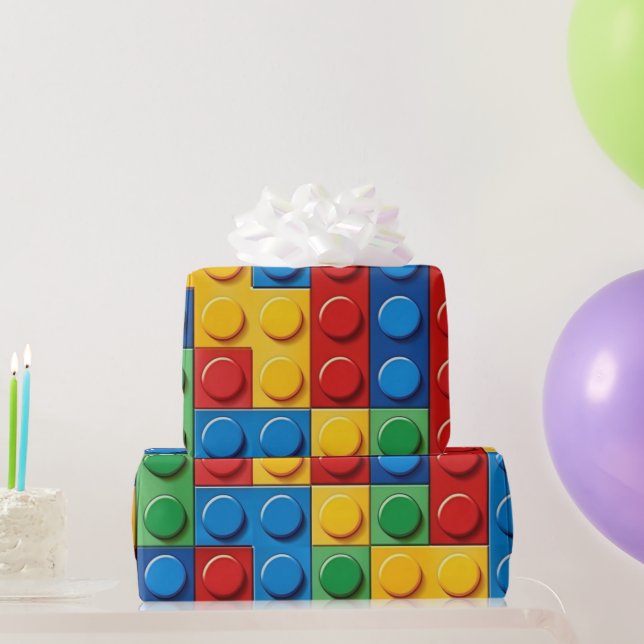 Colourful Building Blocks  Wrapping Paper (Party Gifts)