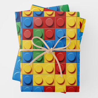 Colourful Building Blocks  Wrapping Paper Sheet