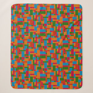Colourful Building Brick Sherpa Blanket