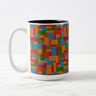 Colourful Building Brick Two-Tone Coffee Mug