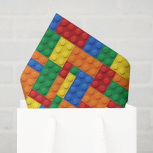 Colourful Building Bricks Blocks Custom Tissue Paper