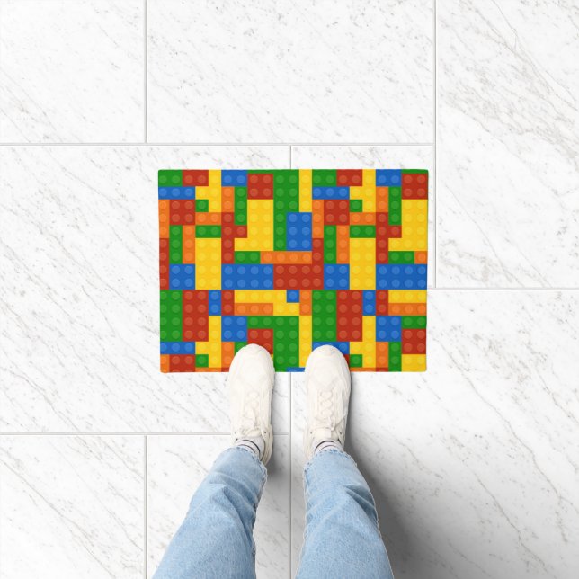 Colourful Building Bricks Kids  Doormat (Indoor)
