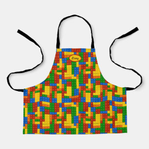 Colourful Building Bricks Kids Personalised Apron