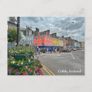 Colourful Buildings along Main Street Cobh, Irelan Postcard