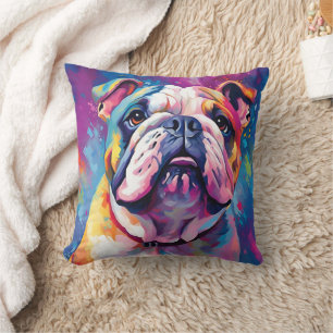 Colourful Bulldog Cushion