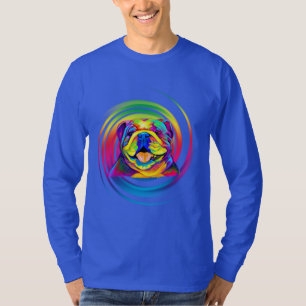 Colourful Bulldog in Design T-Shirt