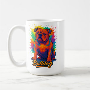 Colourful Bulldog Pop Art – Vibrant Neon Dog Coffee Mug