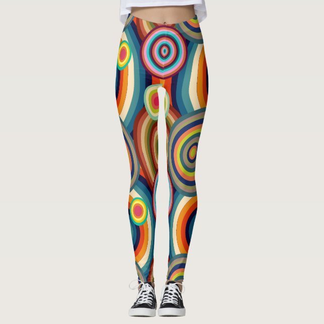 Colourful Bullseyes  Leggings (Front)