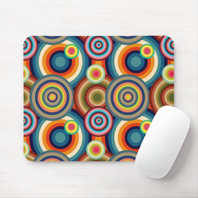 Colourful Bullseyes  Mouse Pad (With Mouse)