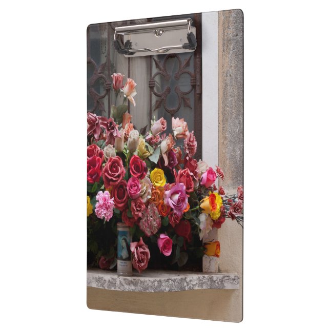 Colourful Bunch Of Plastic Roses Clipboard (Left)