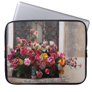 Colourful Bunch Of Plastic Roses Laptop Sleeve