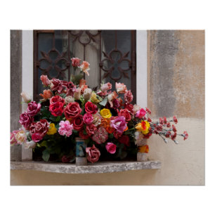 Colourful Bunch Of Plastic Roses Poster