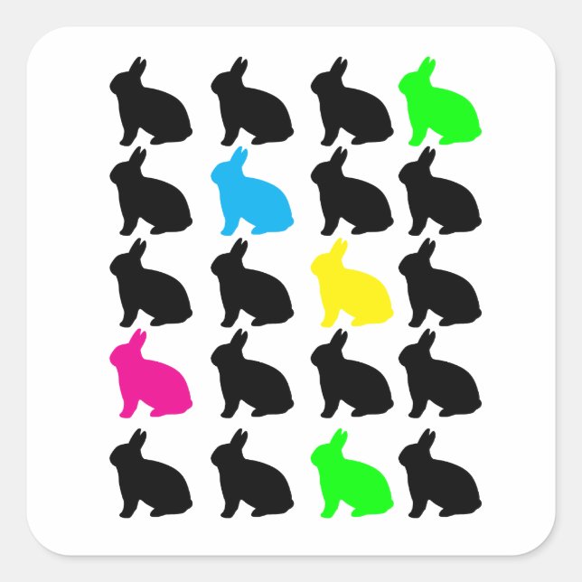 Colourful Bunnies Sticker (Front)