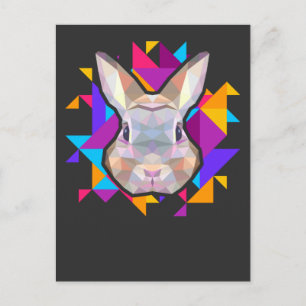 Colourful Bunny Art Cute Rabbit Lover Art Postcard