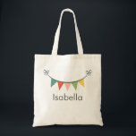 Colourful Bunting Banner Tote Bag<br><div class="desc">Customise this tote bag with your child's name.</div>