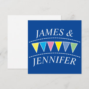 Colourful Bunting Names Card