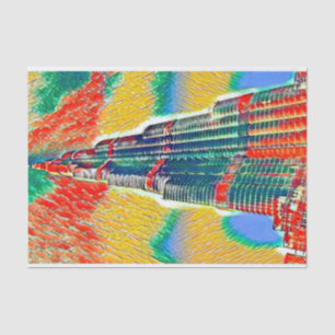 Colourful Burj Khalifa colourful painting Tissue Paper