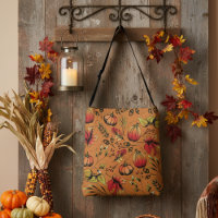 Colourful Burnt Orange Fall Harvest Hand-Drawn