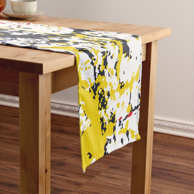 Colourful Burst: A Play of Random Splashes Short Table Runner (In Situ)