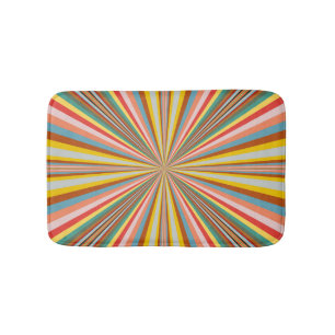 Colourful Burst Of Retro Stripes  Bath Mat