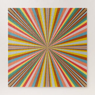 Colourful Burst Of Retro Stripes  Jigsaw Puzzle