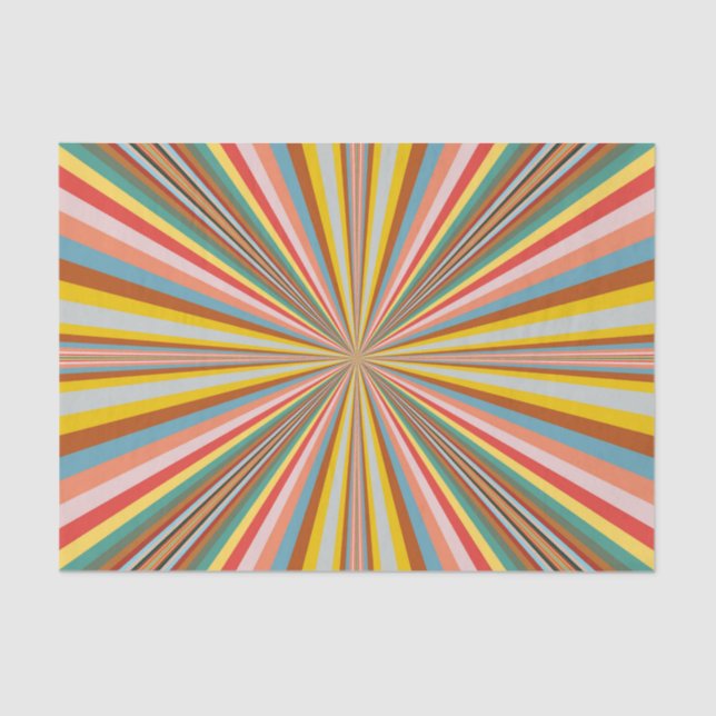 Colourful Burst Of Retro Stripes  Tissue Paper (Front)