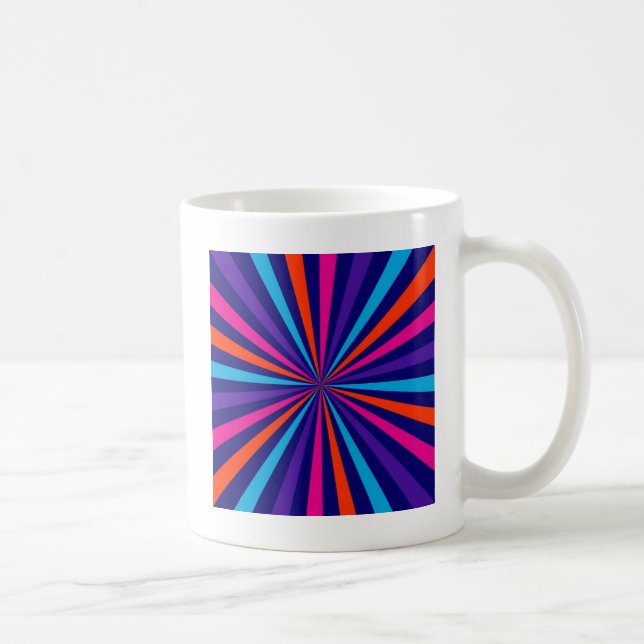 Colourful Burst Spinning Wheel Design Coffee Mug (Right)