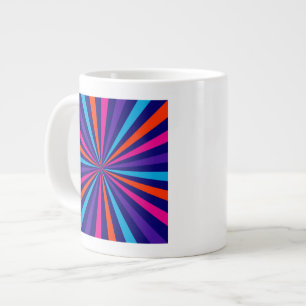 Colourful Burst Spinning Wheel Design Large Coffee Mug